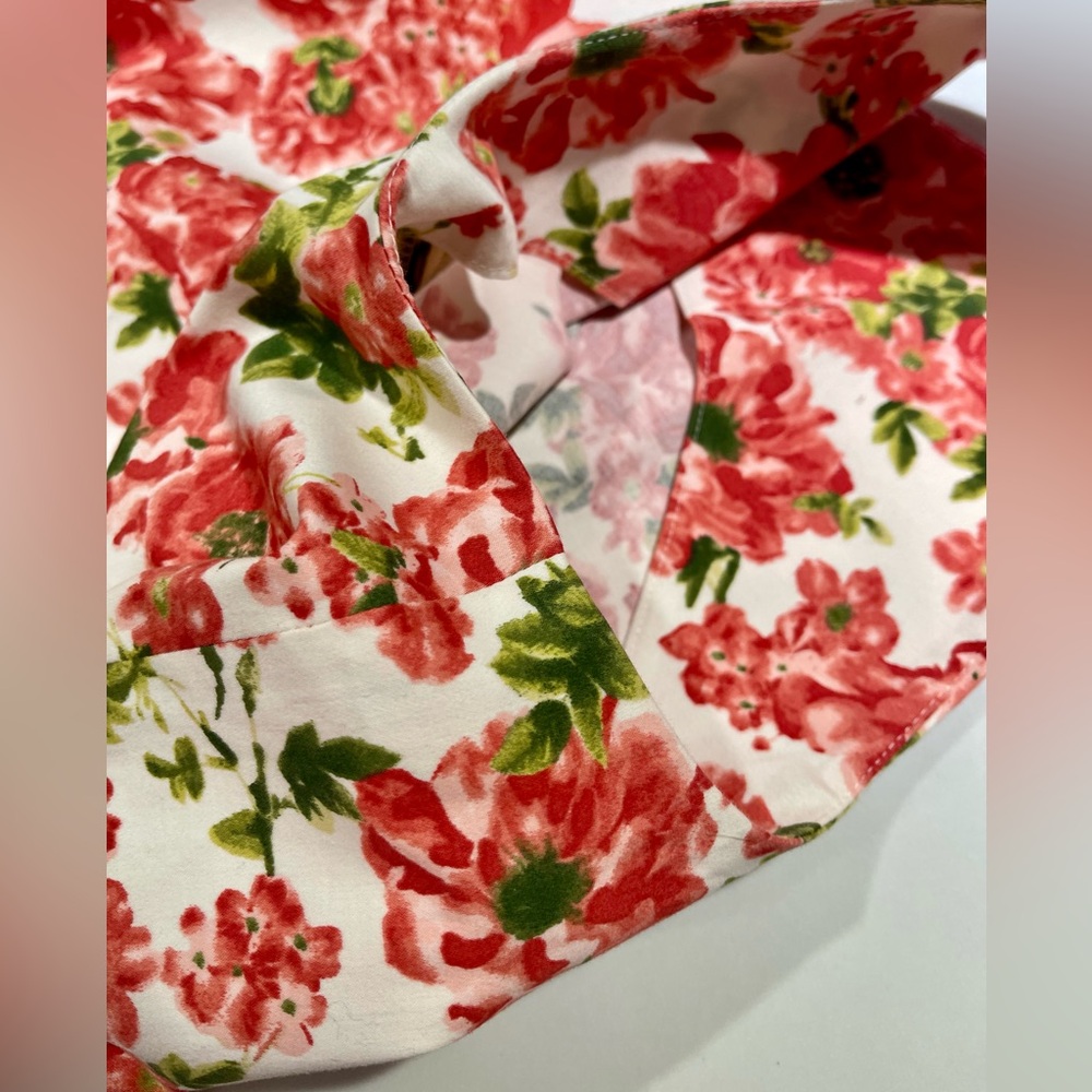 TALBOTS Casual Dress, Shift , Round neck, zipper back, Red Flower Print Size 14 - Picture 9 of 11